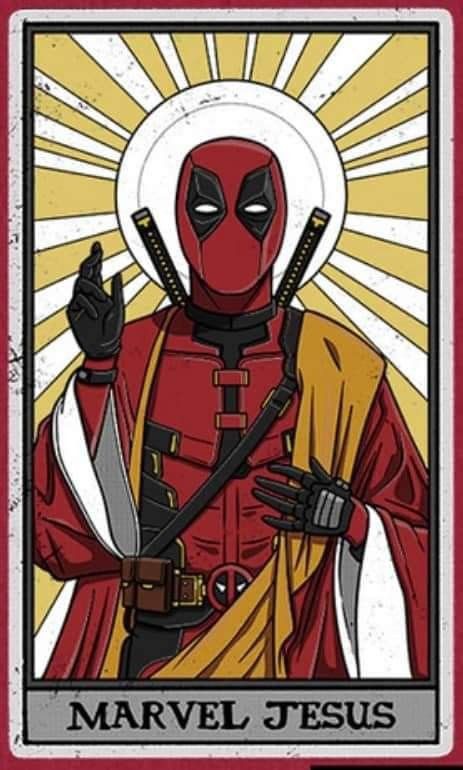 Tarot Marvel Jesus Deadpool Blank Meme Template