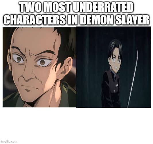 two most underrated characters in demon slayer | TWO MOST UNDERRATED CHARACTERS IN DEMON SLAYER | image tagged in memes,demon slayer | made w/ Imgflip meme maker