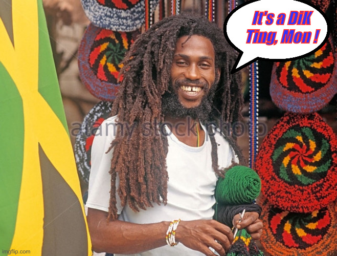 Rasta Man  | It's a DiK Ting, Mon ! | image tagged in rasta man | made w/ Imgflip meme maker