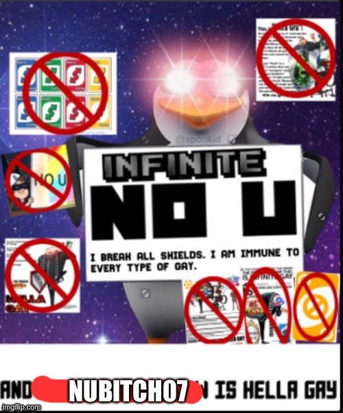 infinite no u | NUBITCH07 | image tagged in infinite no u | made w/ Imgflip meme maker