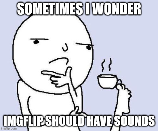 like people can add waterphone to goofy shit | SOMETIMES I WONDER; IMGFLIP SHOULD HAVE SOUNDS | image tagged in thinking meme | made w/ Imgflip meme maker