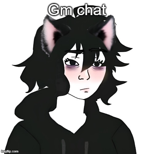 Catgirl wojak | Gm chat | image tagged in catgirl wojak | made w/ Imgflip meme maker