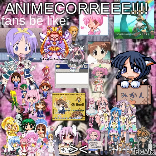 ANIMECORREEE!!!! >< | image tagged in kawaiicore,cutecore,animecore,precure,anime,mikokawaiiartist | made w/ Imgflip meme maker