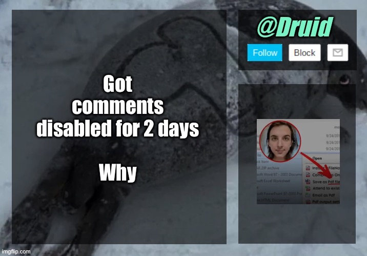 New announcement temp | Got comments disabled for 2 days
 
Why | image tagged in new announcement temp | made w/ Imgflip meme maker