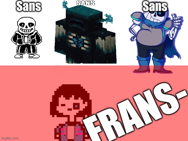 FRANS?!??!???! | Sans; Sans; FRANS- | made w/ Imgflip meme maker