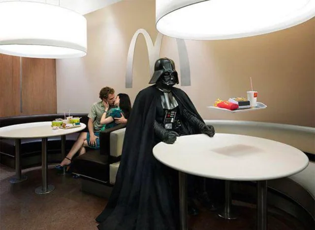 Darth Vader ignoring couple Blank Meme Template