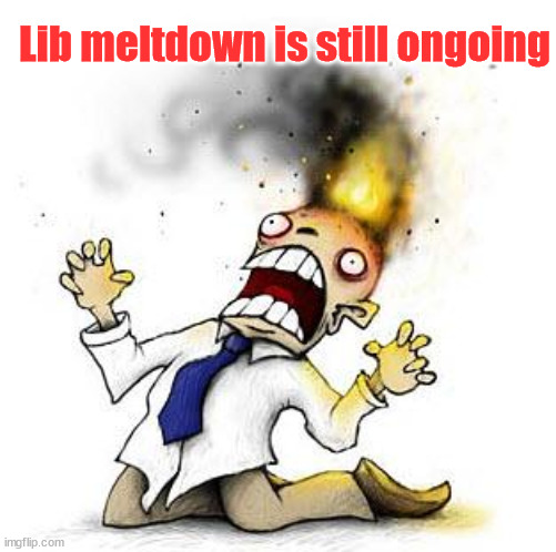 The Irony It Burns!!! | Lib meltdown is still ongoing | image tagged in the irony it burns | made w/ Imgflip meme maker