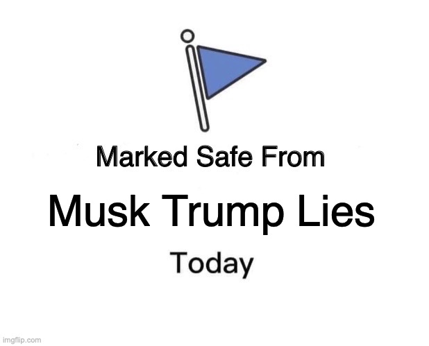 Marked Safe From Musk Trump Lies | Musk Trump Lies | image tagged in memes,marked safe from | made w/ Imgflip meme maker
