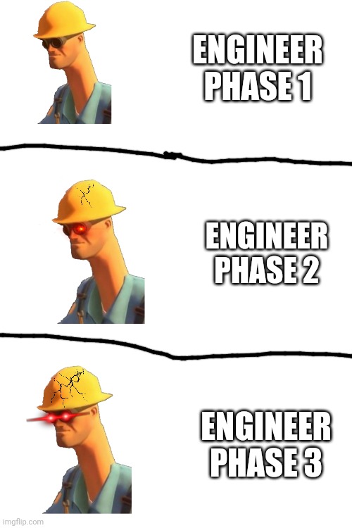 Engineer last breath | ENGINEER
PHASE 1; ENGINEER
PHASE 2; ENGINEER
PHASE 3 | image tagged in engineer,lastbreath | made w/ Imgflip meme maker