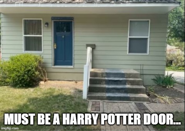 Door and Stairs | MUST BE A HARRY POTTER DOOR... | image tagged in you had one job | made w/ Imgflip meme maker