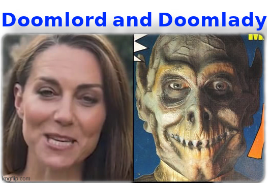 Doomlord and Doomlady | image tagged in kate m,william w,doomlord,eagle,comic,british | made w/ Imgflip meme maker