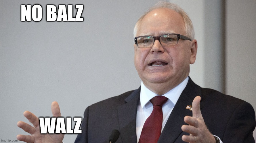 Tim Walz | NO BALZ; WALZ | image tagged in tim walz | made w/ Imgflip meme maker