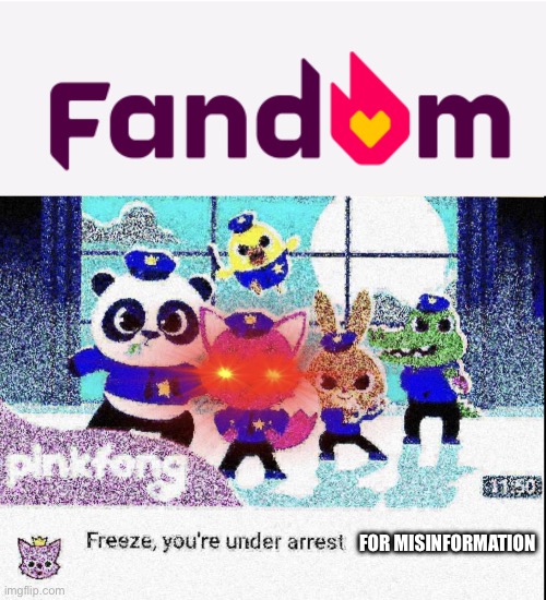 FOR MISINFORMATION | image tagged in freeze you're under arrest deep-fried | made w/ Imgflip meme maker