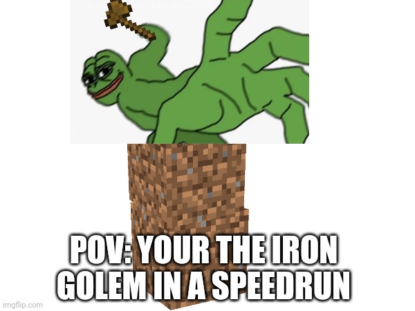 POV: YOUR THE IRON GOLEM IN A SPEEDRUN | made w/ Imgflip meme maker