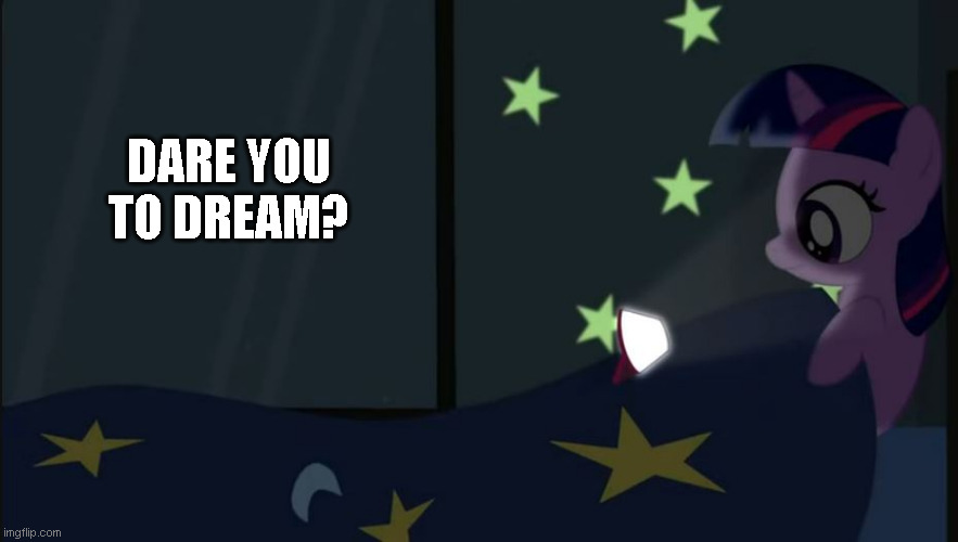 Twilight Watching Phone in Bed MLP | DARE YOU TO DREAM? | image tagged in mlp,twilight sparkle,dream,night,sleep | made w/ Imgflip meme maker