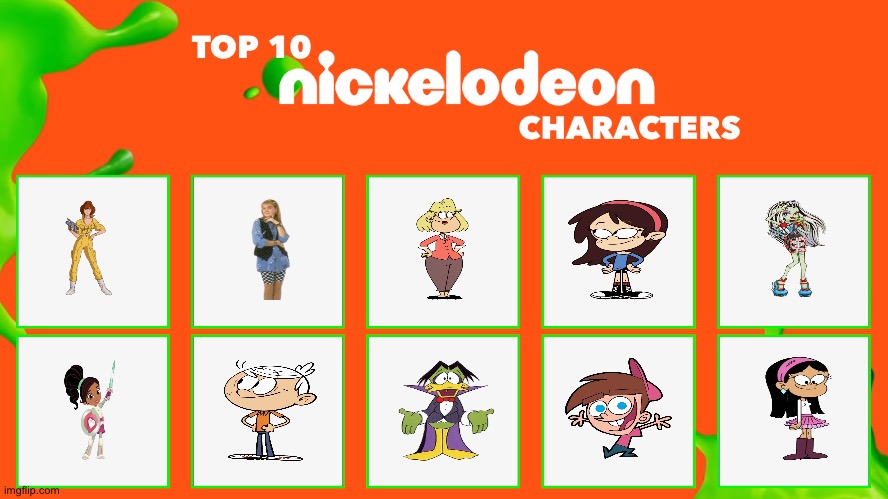 Brandon's Top 10 Nickelodeon Characters | image tagged in the loud house,monster high,the fairly oddparents,80s,teenage mutant ninja turtles,lincoln loud | made w/ Imgflip meme maker