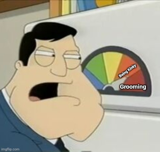 Stan Meter | Being Kinky Grooming | image tagged in stan meter | made w/ Imgflip meme maker