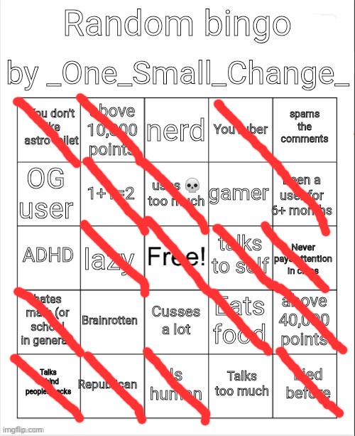 image tagged in random bingo by osc | made w/ Imgflip meme maker