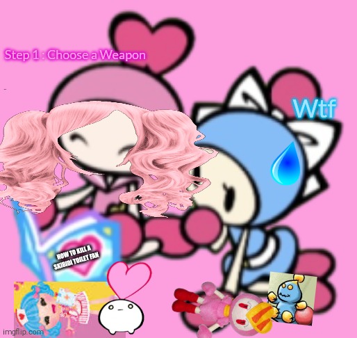 Sleepover Gone Wild | Step 1 : Choose a Weapon; Wtf; HOW TO KILL A SKIBIDI TOILET FAN | image tagged in pink bomber and aqua bomber reading a book,sleepover,gone wrong,skibidi toilet sucks,shitpost,where tf did she get that book | made w/ Imgflip meme maker