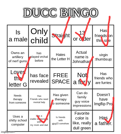 Ducc Bingo | image tagged in ducc bingo | made w/ Imgflip meme maker