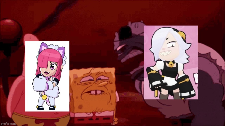 Maid Colette vs Pinku Pawlette | image tagged in colette,brawl stars,memes,funny,maid,skin | made w/ Imgflip meme maker