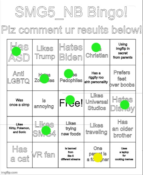 SMG5_NB bingo | image tagged in smg5_nb bingo | made w/ Imgflip meme maker