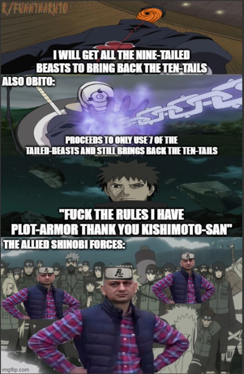 I can do 7 take it or leave it | image tagged in obito,tailed beasts | made w/ Imgflip meme maker