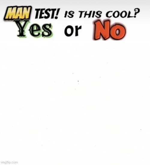 Man Test! Is this Cool? Yes or No Blank Meme Template