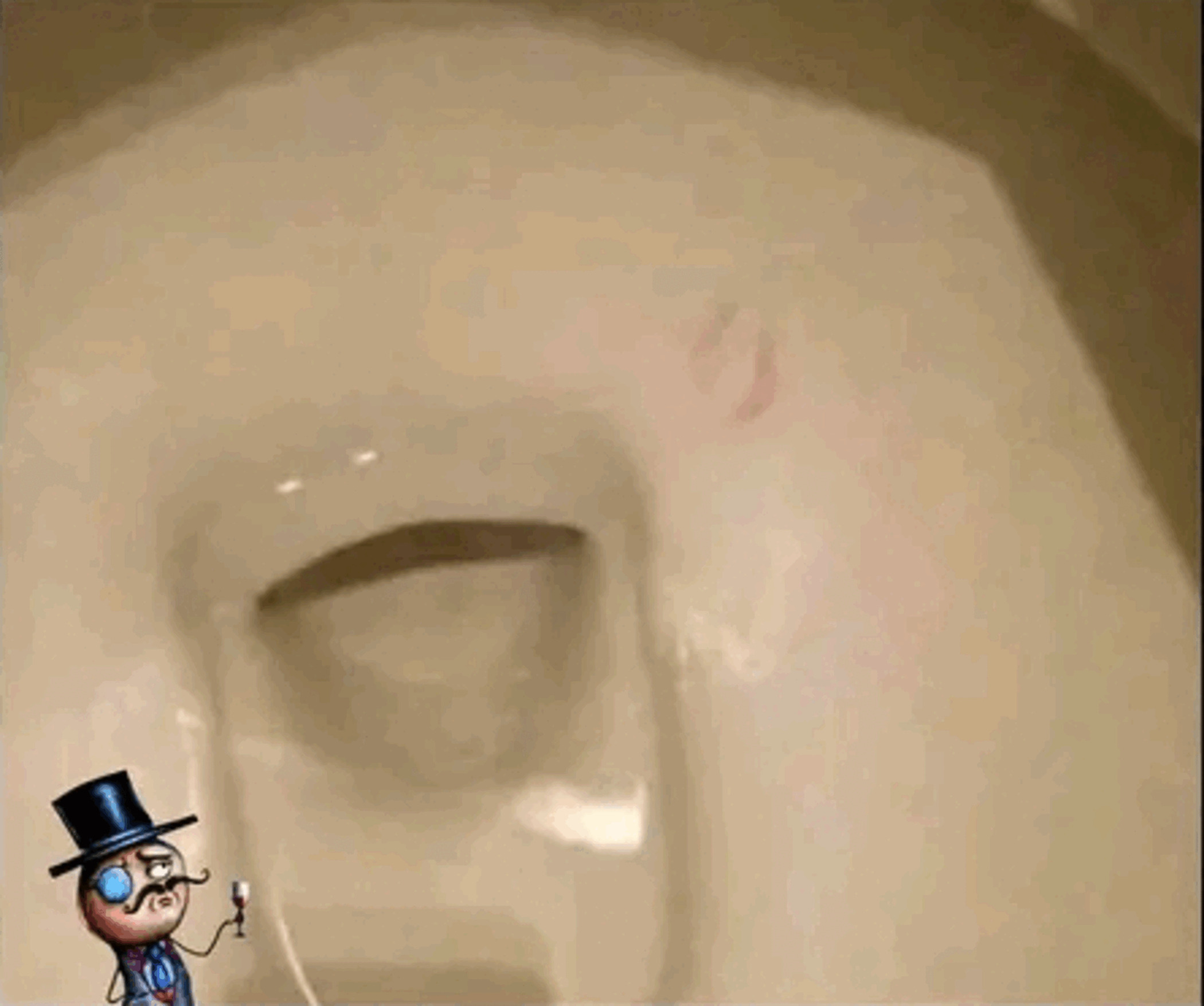 WC con marca labial de beso en el fondo Blank Meme Template