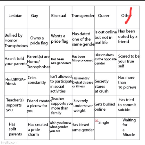 I’m straight | image tagged in lgbtqia bingo | made w/ Imgflip meme maker