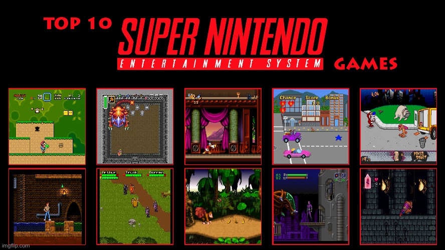 Brandon's Top 10 Super NES Games | image tagged in nintendo,barbie,90s,mario,donkey kong,zelda | made w/ Imgflip meme maker