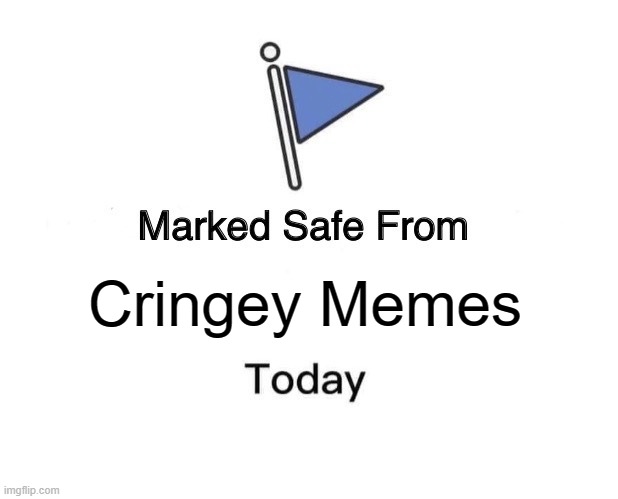 No more cringey memes in this stream for the rest of the day! | Cringey Memes | image tagged in memes,marked safe from | made w/ Imgflip meme maker