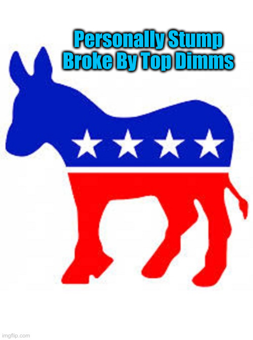 Democrat donkey | Personally Stump Broke By Top Dimms | image tagged in democrat donkey | made w/ Imgflip meme maker