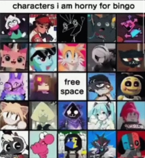 Characters I am horny Blank Meme Template