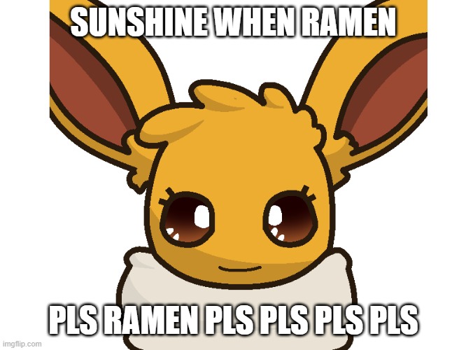 SUNSHINE WHEN RAMEN; PLS RAMEN PLS PLS PLS PLS | made w/ Imgflip meme maker