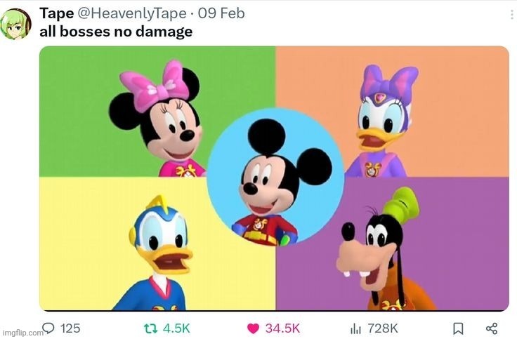 micky mouse 100% nohit | made w/ Imgflip meme maker