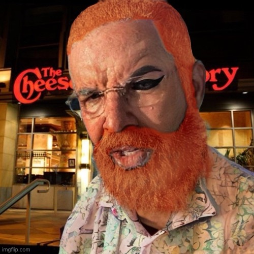 Drake as an old ginger dude in front of the Cheesecake Factory | image tagged in memes,drake | made w/ Imgflip meme maker