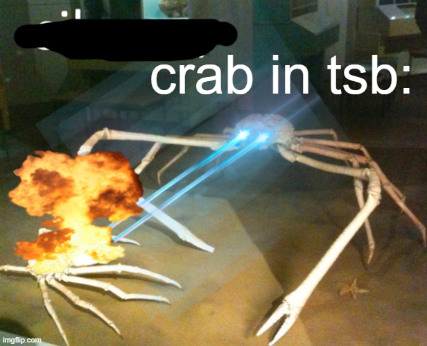 crab upd is just this: | crab in tsb: | image tagged in silence crab,tsb | made w/ Imgflip meme maker