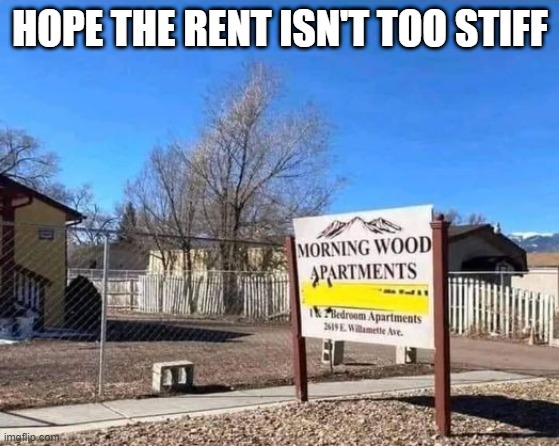 The Rent? | HOPE THE RENT ISN'T TOO STIFF | image tagged in sex jokes | made w/ Imgflip meme maker