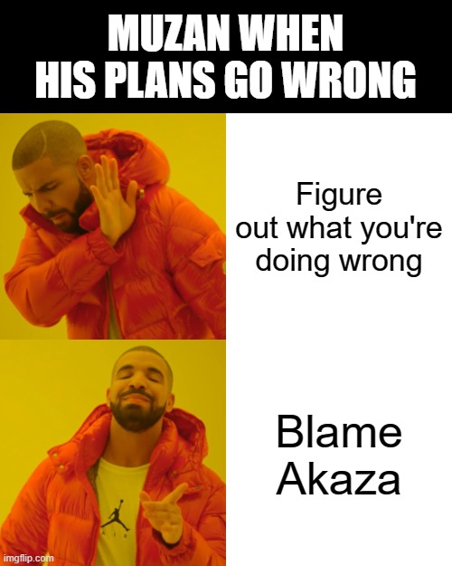 Seriously, give basketball a break | MUZAN WHEN HIS PLANS GO WRONG; Figure out what you're doing wrong; Blame Akaza | image tagged in memes,drake hotline bling,anime,demon slayer | made w/ Imgflip meme maker