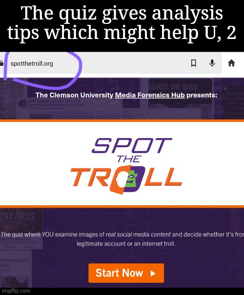 Learn to spot trolls | The quiz gives analysis tips which might help U, 2 | image tagged in helpful,social media troll,trolls,cyberbullying,stop it | made w/ Imgflip meme maker