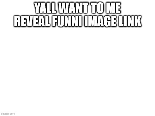 YALL WANT TO ME REVEAL FUNNI IMAGE LINK | made w/ Imgflip meme maker