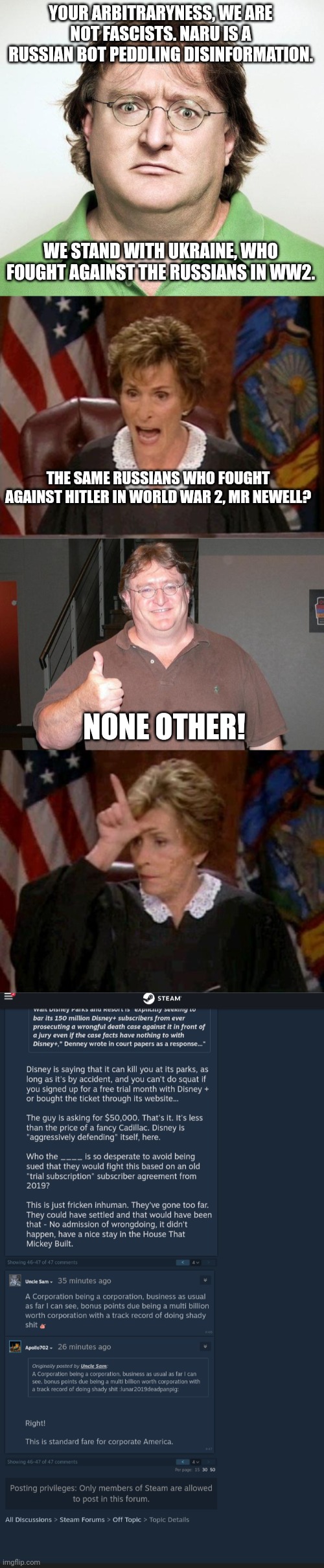 Image tagged in gabe newell,judge judy,judge judy loser