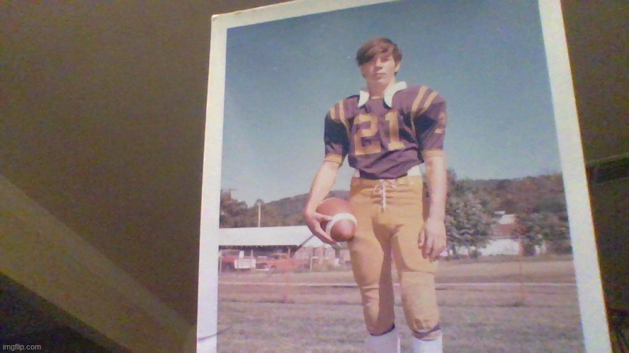 heres a photo of my grandpa back in high school football | made w/ Imgflip meme maker