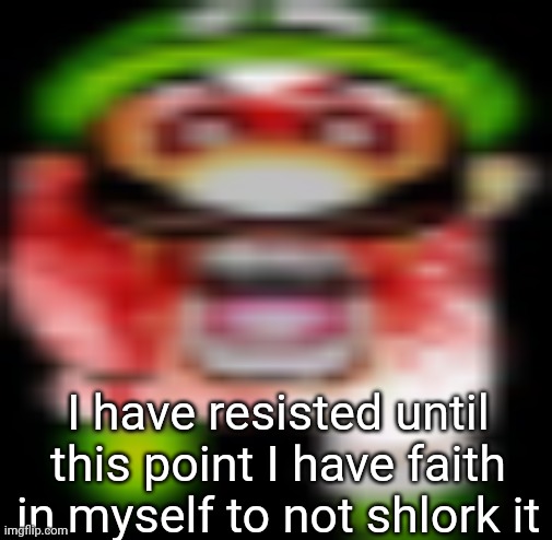 matilgeie | I have resisted until this point I have faith in myself to not shlork it | image tagged in matilgeie | made w/ Imgflip meme maker