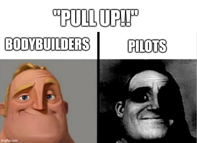 Iykyk. Ask for context in comments/memechat | "PULL UP!!"; BODYBUILDERS; PILOTS | image tagged in aviation,dark humor | made w/ Imgflip meme maker