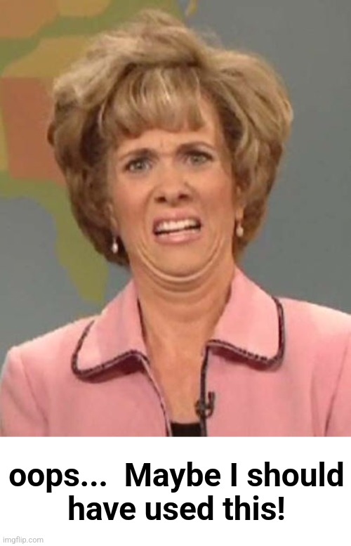 Kristen Wiig | oops...  Maybe I should
have used this! | image tagged in kristen wiig | made w/ Imgflip meme maker