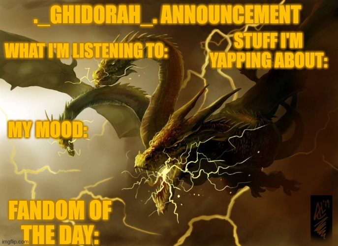 High Quality Ghidorahs announcement template Blank Meme Template