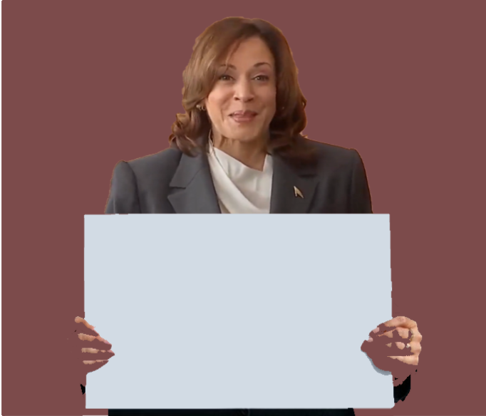 kamala holding sign Blank Meme Template