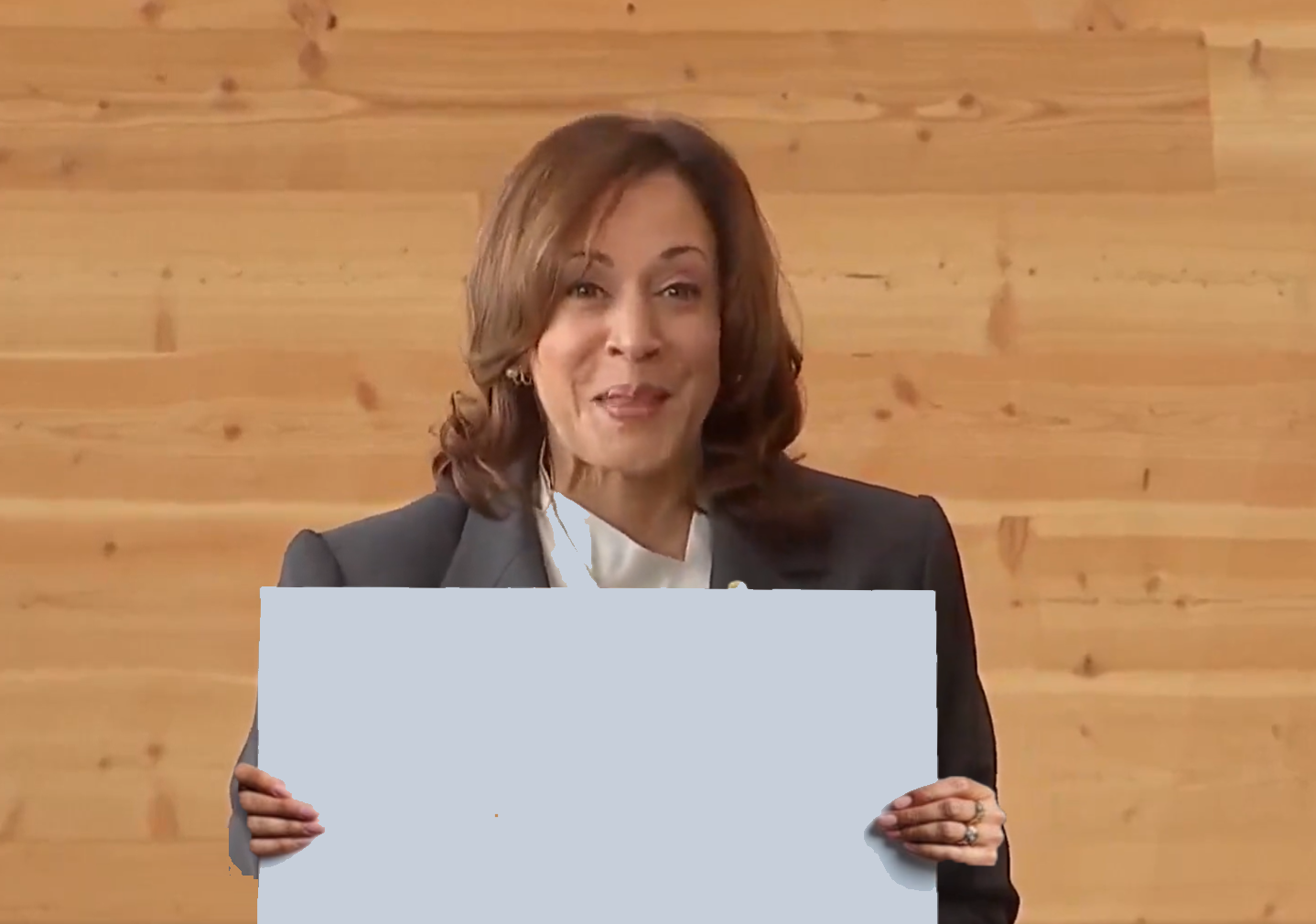 kamala holding sign Blank Meme Template